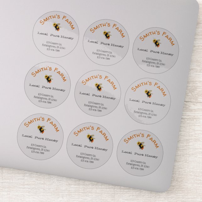 Transparente Round Custom Honey Stickers Aufkleber (Detail)