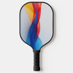 Transparente schwebende Formen in Primärfarben Pickleball Schläger