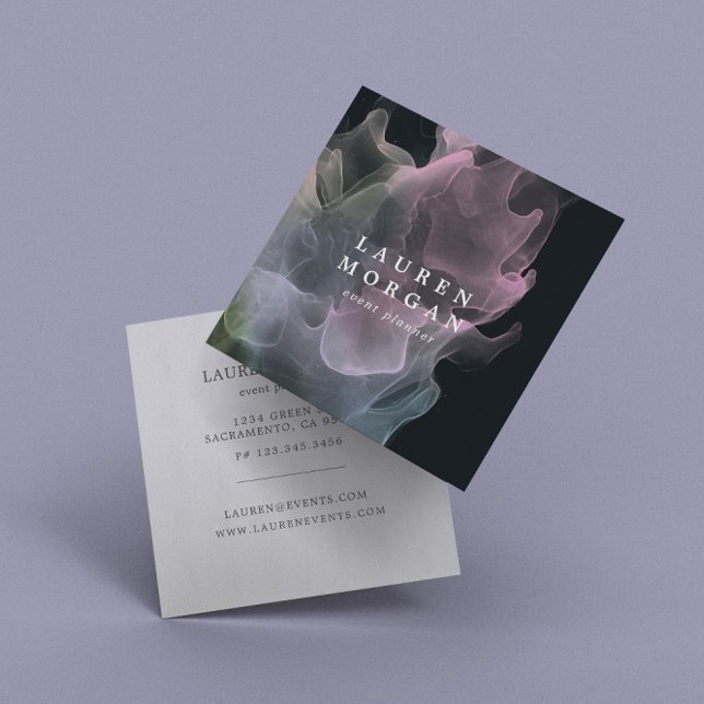 Transparente Seide Elegante Square Business Card Quadratische Visitenkarte (Von Creator hochgeladen)