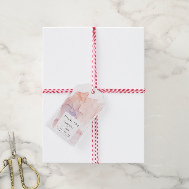 Transparente Seide Moderne Hochzeit Danke Geschenkanhänger (Mit Garn)