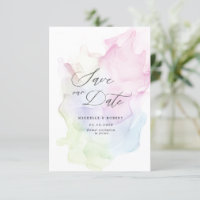 Transparente Silk Elegant Save the Date Card