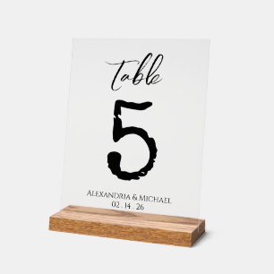Transparente Vintage Wedding Table Sign Number Acrylschild