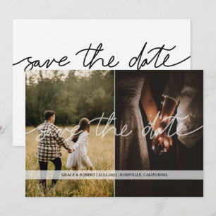 Transparente Zweier-Foto-Save-the-Date-Karte Save The Date
