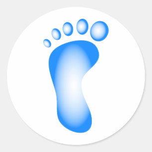 Transparenter Blauer Fuß Runder Aufkleber