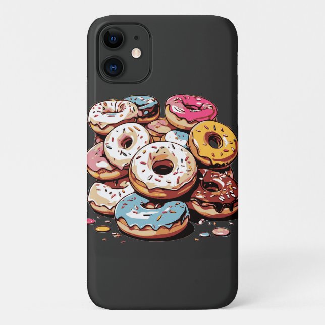 Transparenter Donuts-Sticker Case-Mate iPhone Hülle (Rückseite)