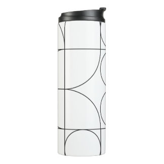 transparenter klassischer geometrischer Linienstil Thermosbecher
