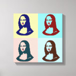 Transparenter Pop Art Mona Lisa Leinwand<br><div class="desc">Transparent Pop Art Mona Lisa or La Gioconda,  by Leonardo da Vinci,  with red lips and green eyes in vintage poster style</div>