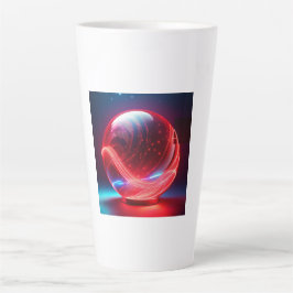 Transparenter reflektierender roter Globus mit Ste Milchtasse