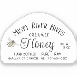 Transparentes Creamed Honey Label 3 oz Skep Jar