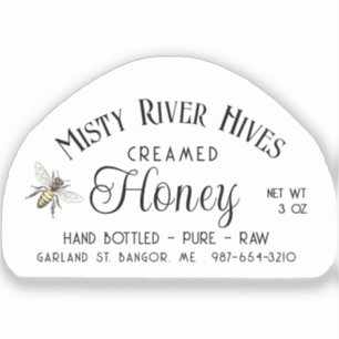 Transparentes Creamed Honey Label 3 oz Skep Jar