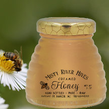 Transparentes Creamed Honey Label 3 oz Skep Jar