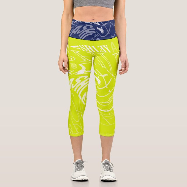 Transparentes Drehen wiederholt Ashley Wählen Sie  Capri Leggings (Vorderseite)