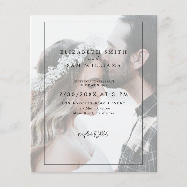 Transparentes Foto Einladung zur Hochzeit Flyer (Vorne)
