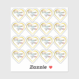 Transparentes Gold Heart Danke Stickers Aufkleber