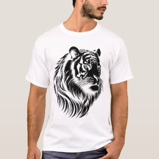 Transparentes Hintergrund-Tiger-Gesicht-T-Shirt T-Shirt