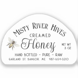 Transparentes Honey Jar Label 3oz Skep Queen Bee