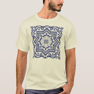 Transparentes Monogramm im Azulejo-Stil Tee