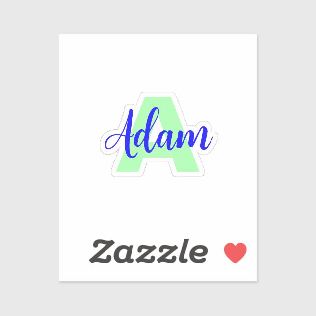 Transparentes Monogramm + Name | Wasserfeste Aufkl Aufkleber (Blatt)