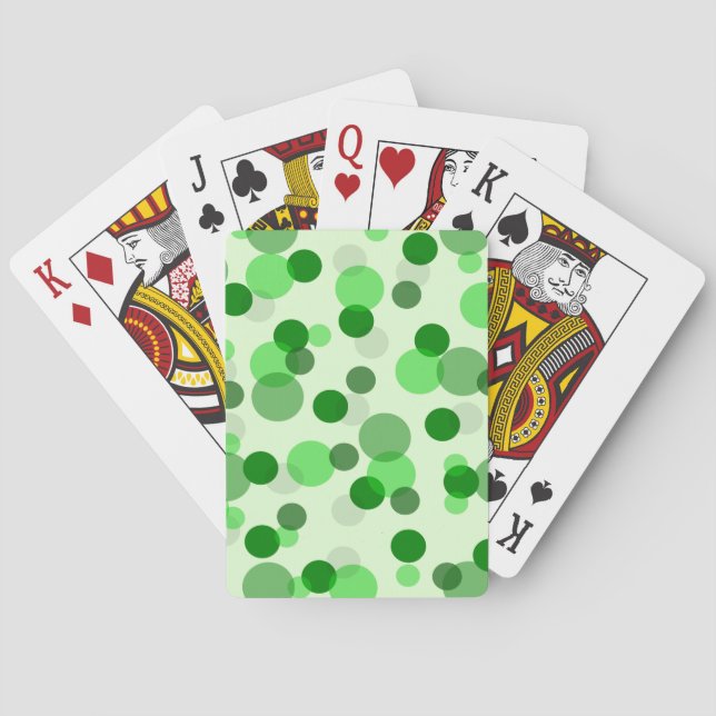 Transparentes Muster für grüne Punkte Spielkarten (Rückseite)