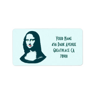 Transparentes Pop-Kunst-Mona Lisa Adressen-Etikett Adressaufkleber