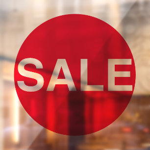 Transparentes Red Window Sale Signing Vinyl Cling Fensteraufkleber