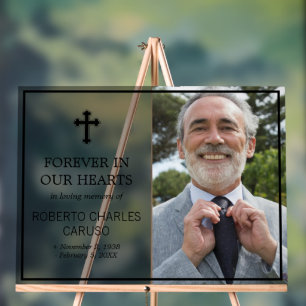Transparentes Schwarzes Kreuz-Foto im liebenden Sp Acrylschild