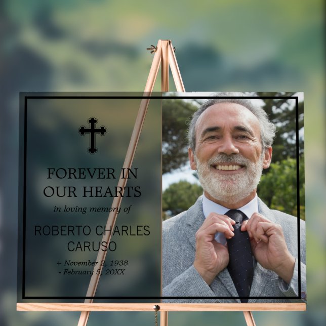 Transparentes Schwarzes Kreuz-Foto im liebenden Sp Acrylschild (Neutral)