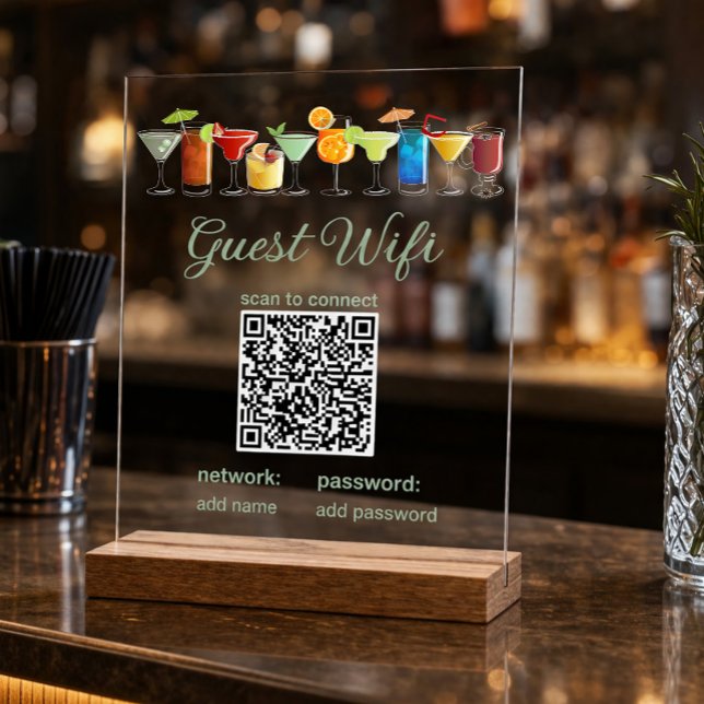 Transparentes WLAN-Gastschild mit QR-Code Acrylschild (Von Creator hochgeladen)