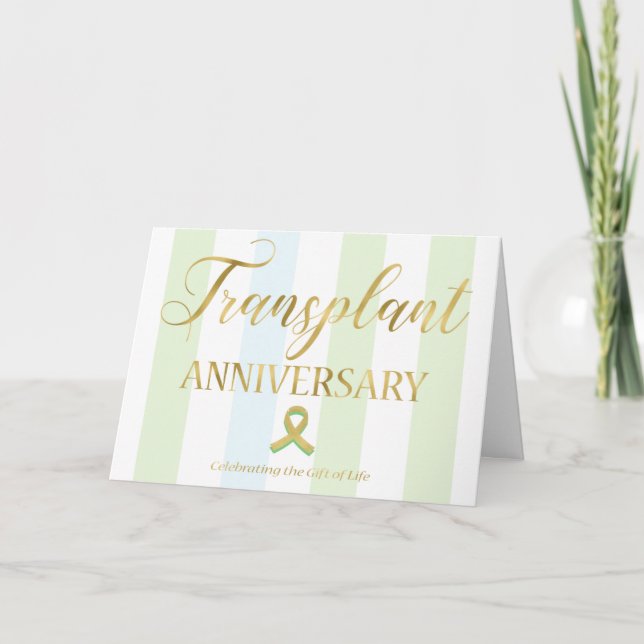 Transplant Anniversaire Or & Green Carte pliée (Devant)
