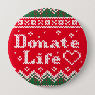 Transplant Spende Leben gespritzt Weihnachtskrüge Button