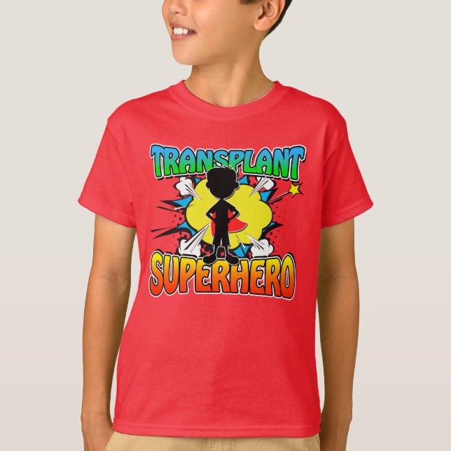 Transplant Superhero Boy's Transplant Empfänger T-Shirt (Vorderseite)
