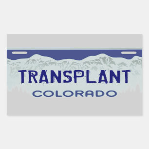 Transplantat Colorado blaue Kennzeichen Rechteckiger Aufkleber