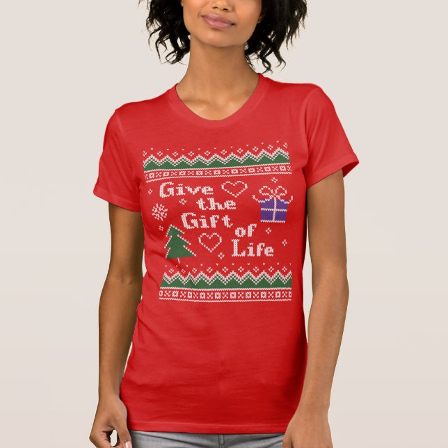 Transplantat Geschenk des Lebens Weihnachten Ugly  T-Shirt (Vorderseite)