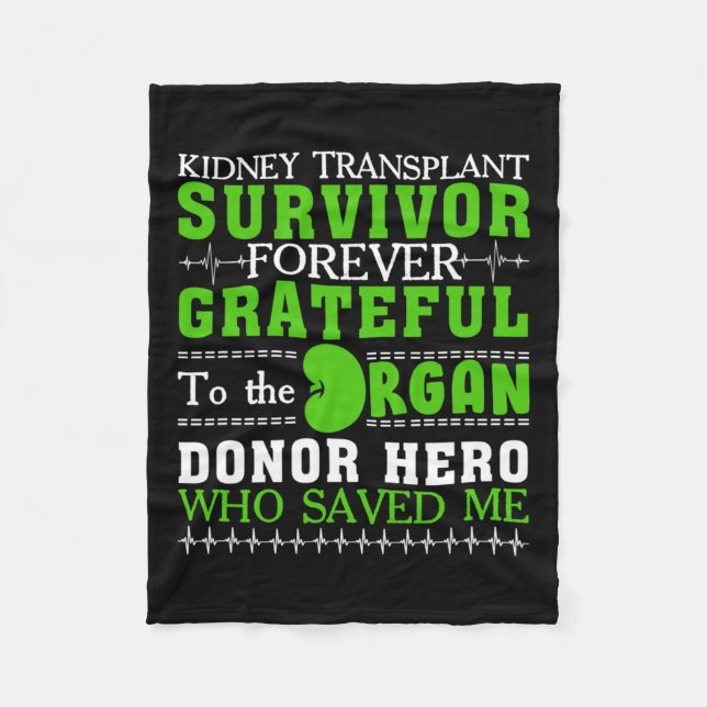 Transplantat Organ Niere Spender Empfänger 1 Fleecedecke (Vorderseite)