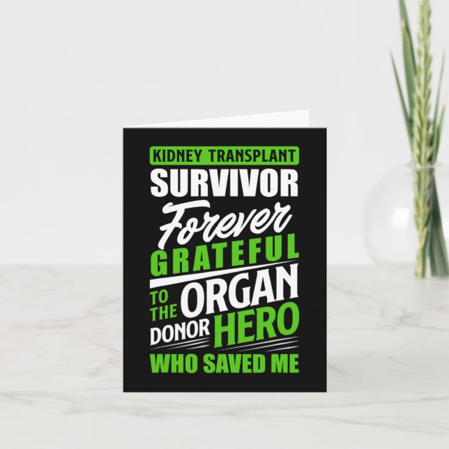 Transplantat Organ Niere Spender Empfänger Karte (Vorderseite)