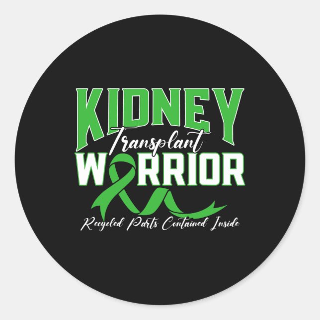 Transplantat Warrior Niereninsuffizienz Patient Runder Aufkleber (Vorderseite)