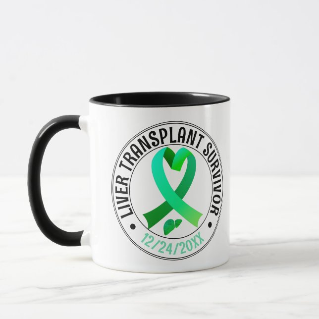 Transplantatüberschwemmung Grüner Ribbon-Kaffee Tasse (Links)