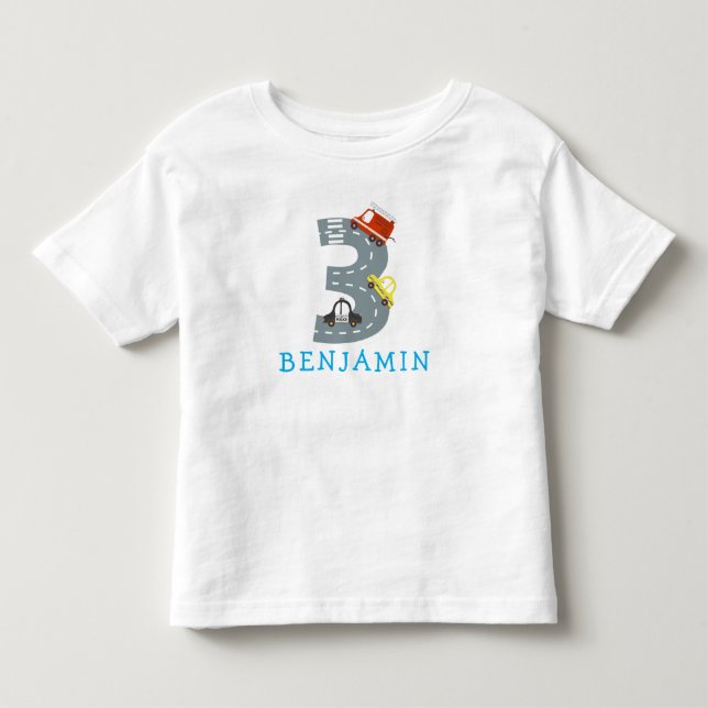 Transport 3e anniversaire de fête Baby T-shirt (Devant)
