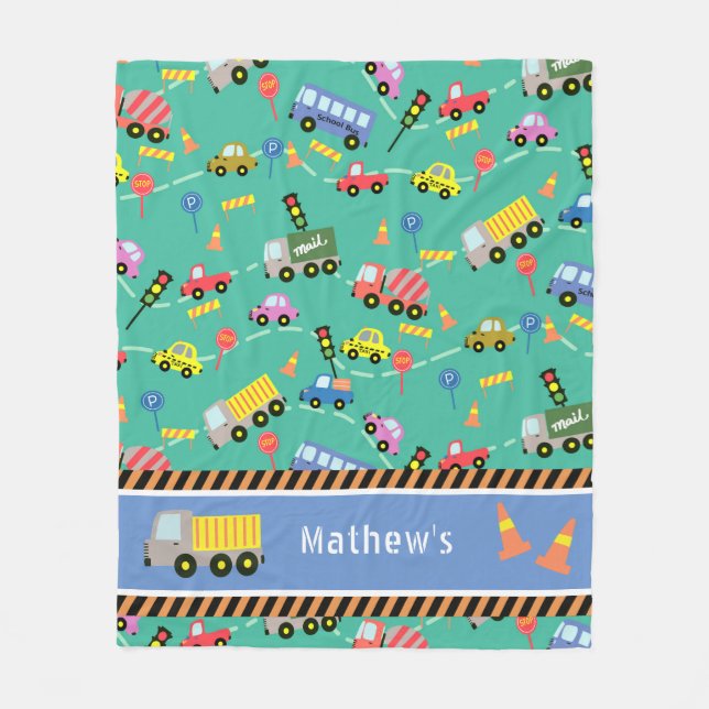 Transport Aquamarin. Fleecedecke (Vorderseite)