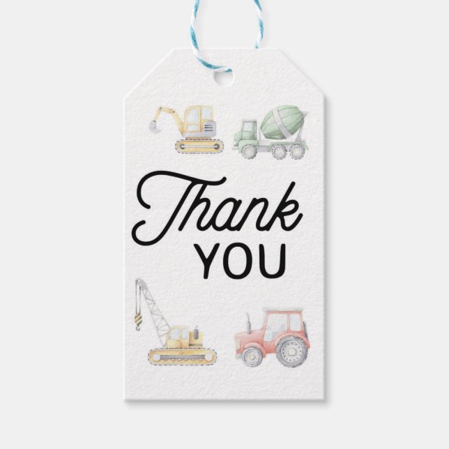 Transport Birthday, Truck Birthday, Danke Geschenkanhänger (Vorderseite)
