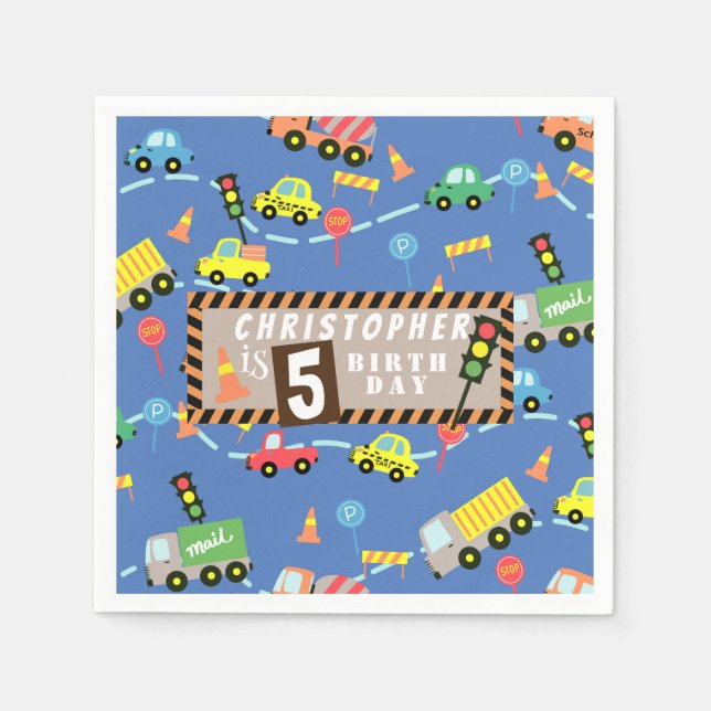 Transport Blue Serviette (Vorderseite)