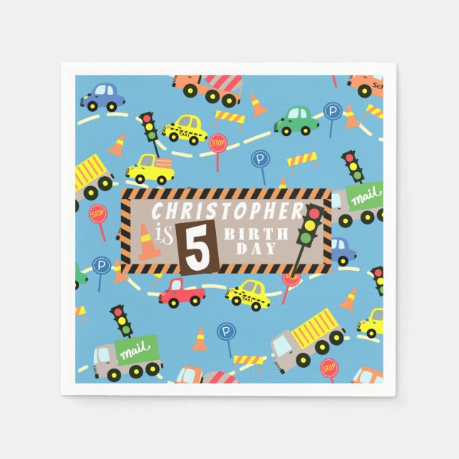 Transport Blue Serviette (Vorderseite)