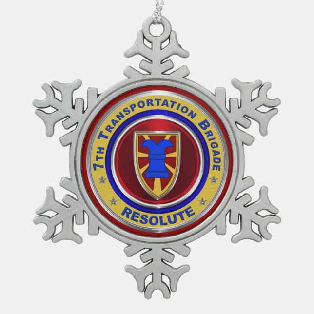 Transport Brigade Weihnachten Schneeflocken Zinn-Ornament (Vorderseite)
