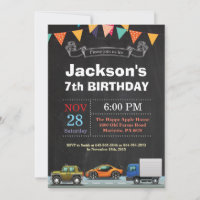 Transport Car Truck Geburtstag Einladung
