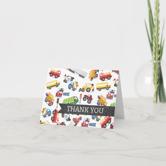 Transport Danke, Ihr Kartenfahrzeug Vielen Dank Dankeskarte (Vorderseite)