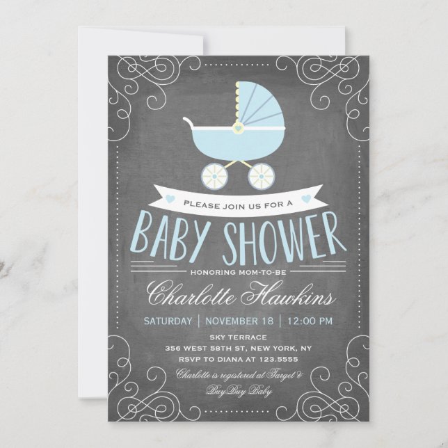 Transport de bébés| Invitation Baby shower (Devant)