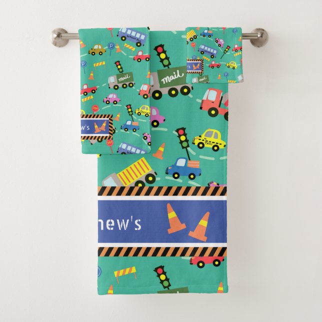 Transport Enfants Turquoise. Linge de toilette (En situation)