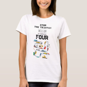 Transport Fahrzeuge Autos Stop Verkehr Geburtstag T-Shirt