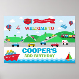 Transport Geburtstag Hintergrund Begrüßungsbanner Poster