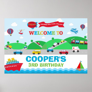 Transport Geburtstagsgeschenk Hintergrund Grosses  Poster